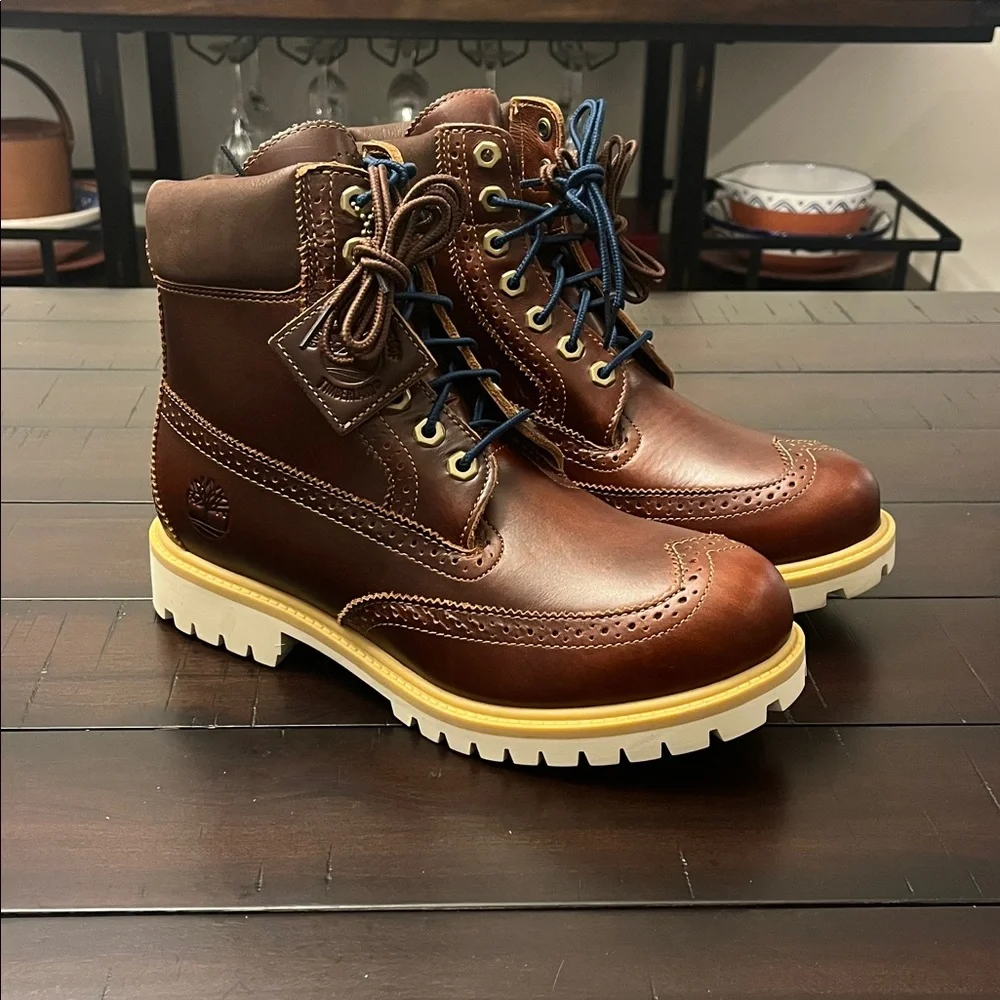 Timberland 6” Premium Waterproof Brogue Boots new brown Mens Size 8